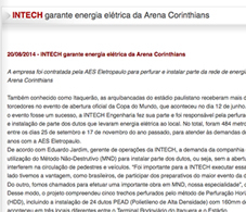 INTECH garante energia elétrica da Arena Corinthians
